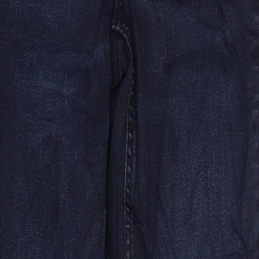 Marks and Spencer Womens Blue Cotton Bootcut Jeans Size 8 L30 in Regular Button