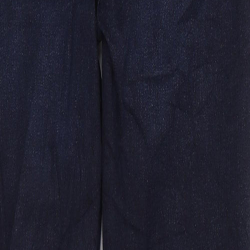 Marks and Spencer Womens Blue Cotton Bootcut Jeans Size 8 L30 in Regular Button