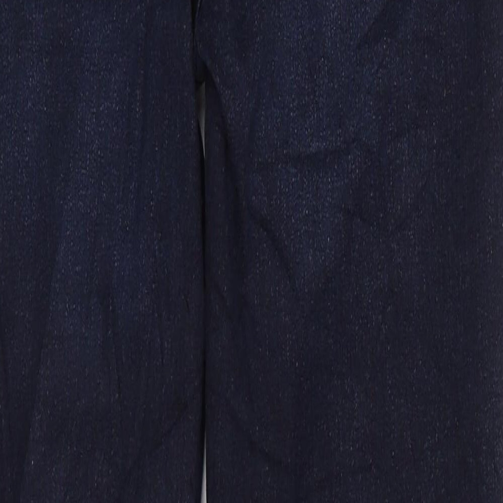 Marks and Spencer Womens Blue Cotton Bootcut Jeans Size 8 L30 in Regular Button