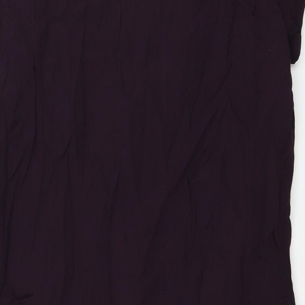 RJR.John Rocha Womens Purple Polyester Sheath Size 16 Round Neck Zip