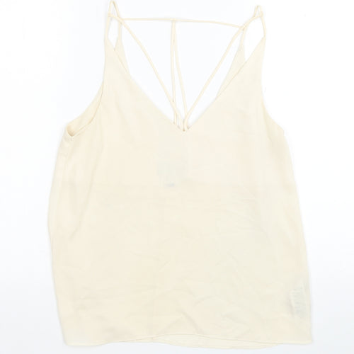 Topshop Womens Ivory Polyester Camisole Tank Size 8 V-Neck