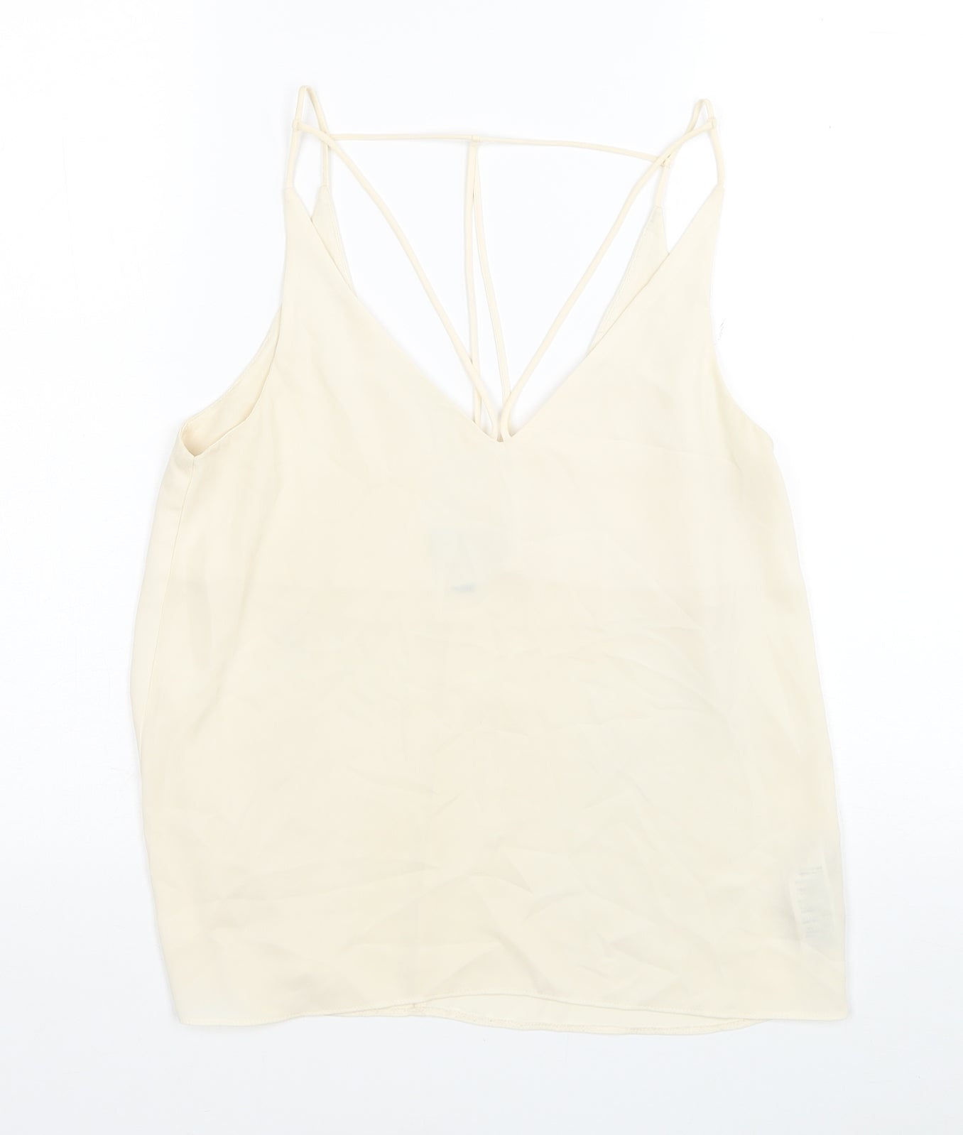 Topshop Womens Ivory Polyester Camisole Tank Size 8 V-Neck