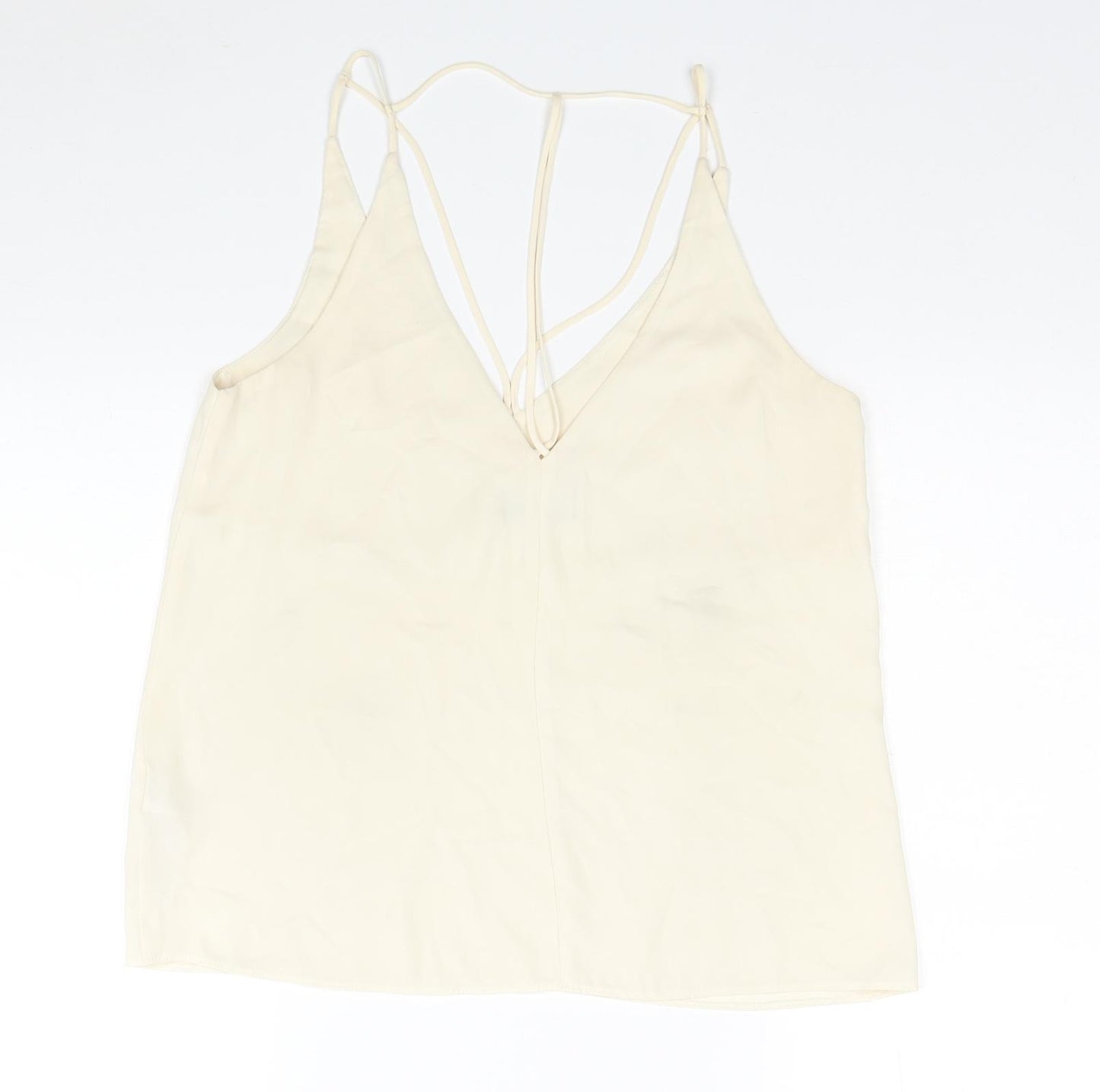 Topshop Womens Ivory Polyester Camisole Tank Size 8 V-Neck