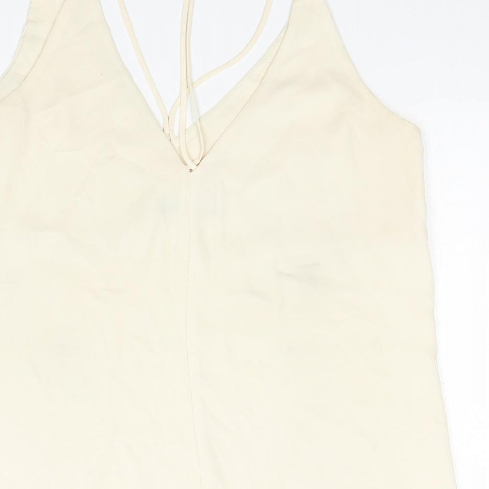 Topshop Womens Ivory Polyester Camisole Tank Size 8 V-Neck