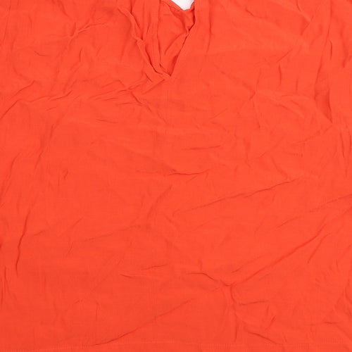 River Island Womens Orange Viscose Basic T-Shirt Size 14 Round Neck