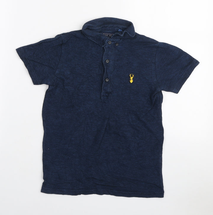 NEXT Boys Blue Cotton Basic Polo Size 9 Years Collared Button