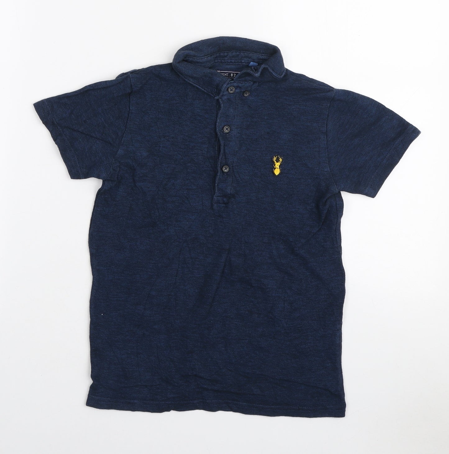 NEXT Boys Blue Cotton Basic Polo Size 9 Years Collared Button