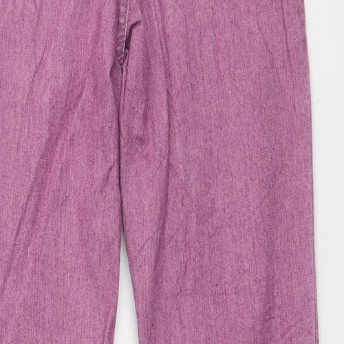 Per Una Womens Pink Cotton Bootcut Jeans Size 8 L28 in Regular Zip
