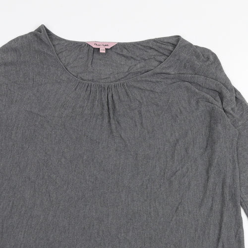 Phase Eight Womens Grey Viscose Basic Blouse Size S Scoop Neck