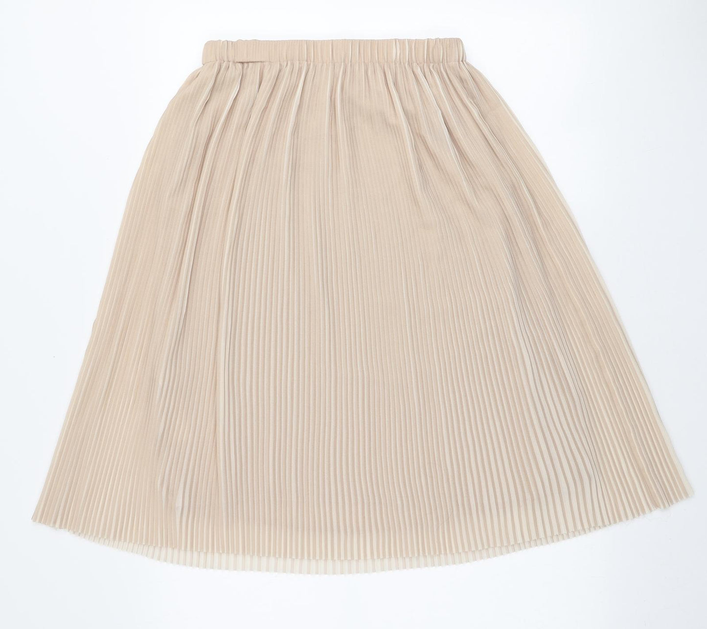 Zara Womens Beige Polyester Pleated Skirt Size XS