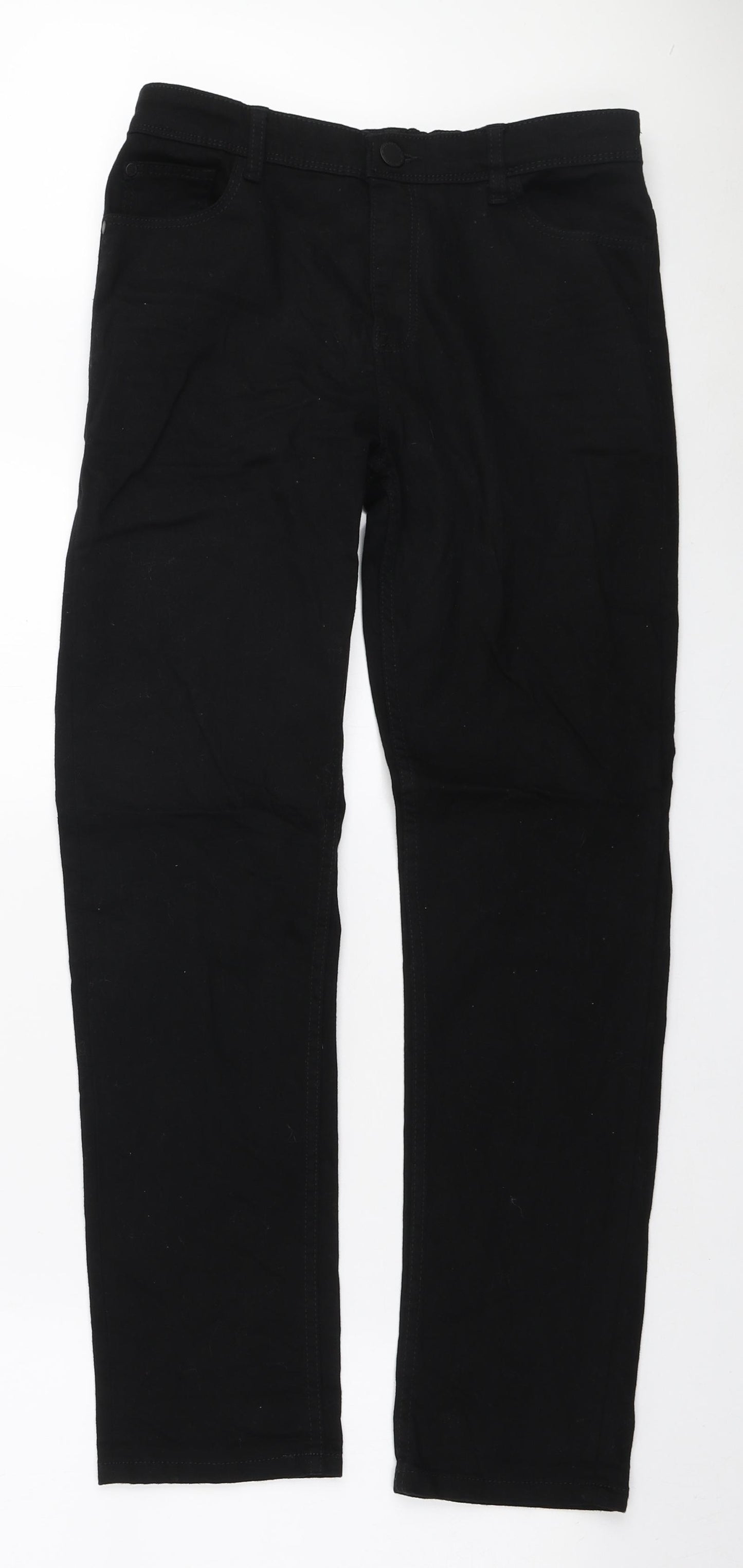 NEXT Boys Black Cotton Straight Jeans Size 13 Years Regular Zip