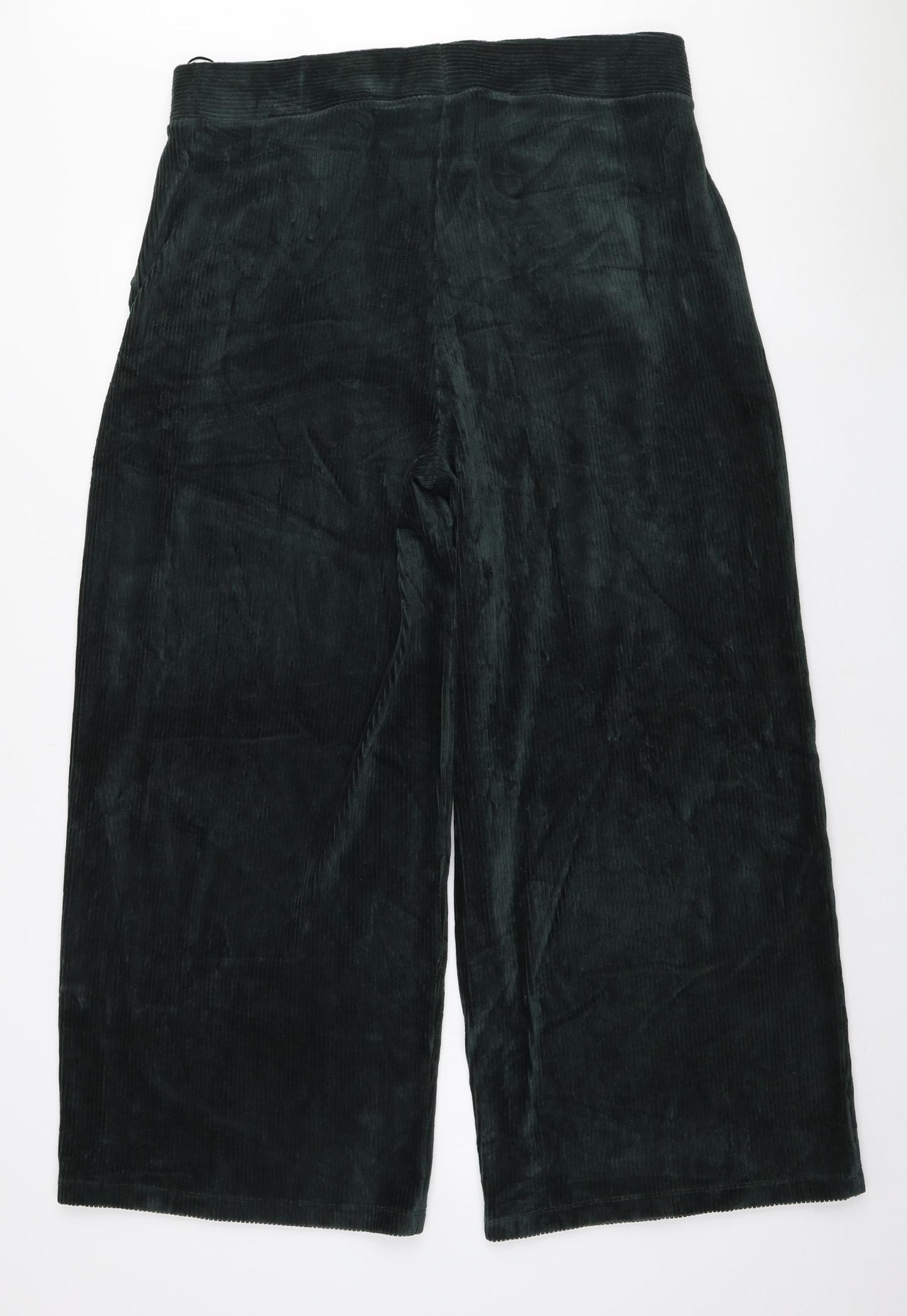 Marks and Spencer Womens Green Polyester Trousers Size 18 L27 in Regular