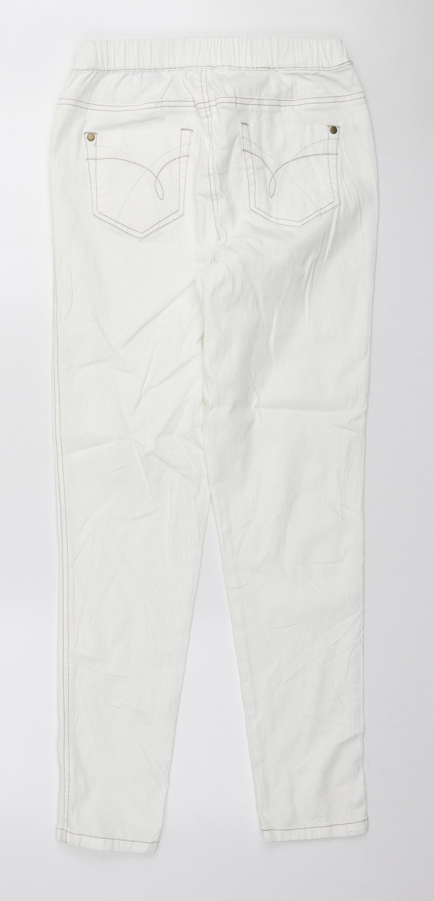 NEXT Womens White Cotton Jegging Jeans Size 12 L27 in Regular