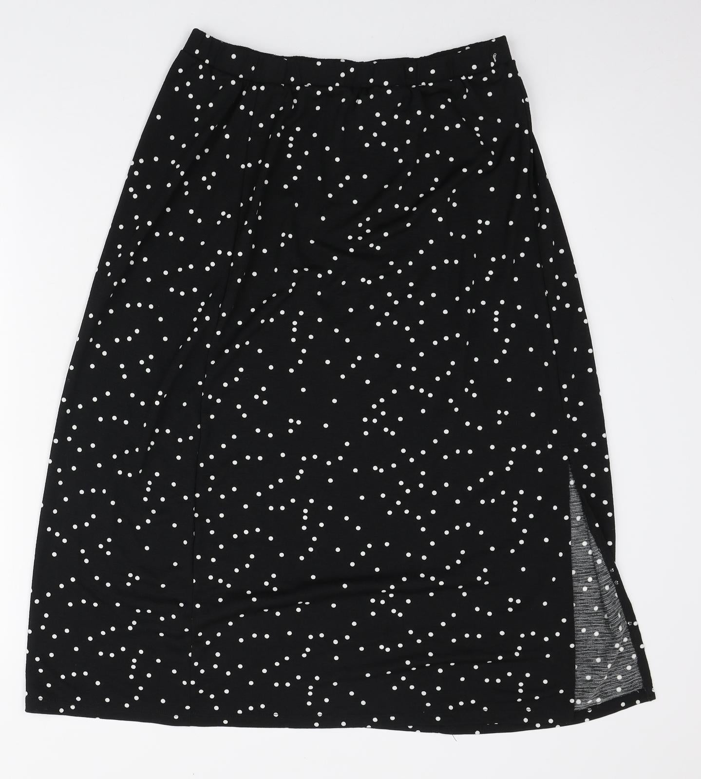 TU Womens Black Polka Dot Polyester A-Line Skirt Size 14