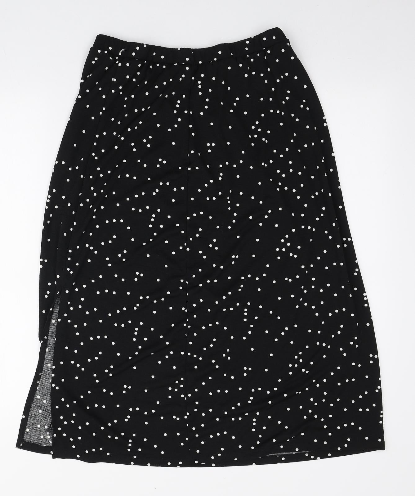 TU Womens Black Polka Dot Polyester A-Line Skirt Size 14