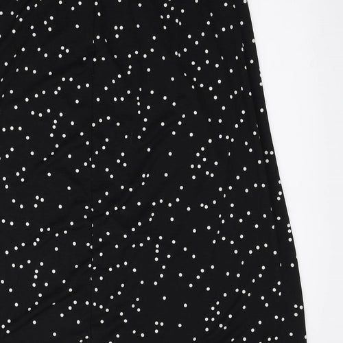 TU Womens Black Polka Dot Polyester A-Line Skirt Size 14