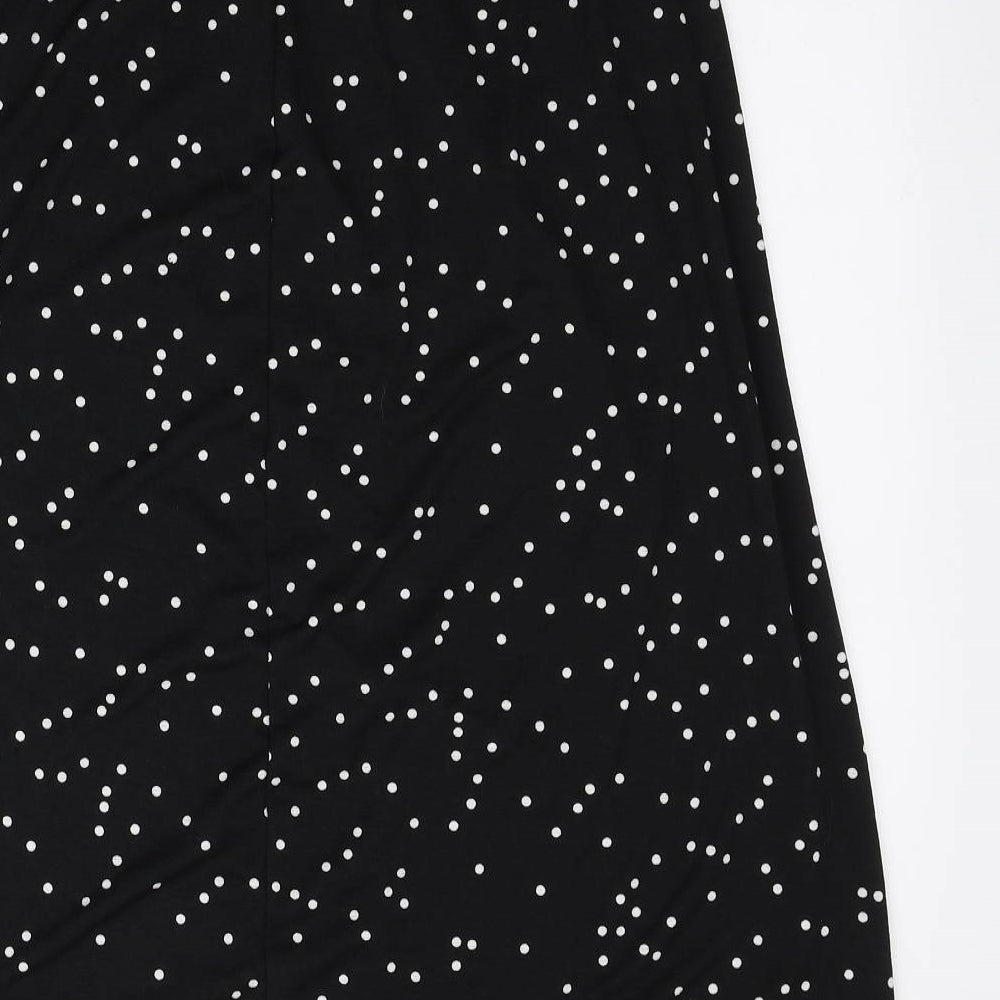 TU Womens Black Polka Dot Polyester A-Line Skirt Size 14