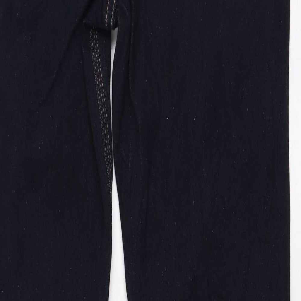 Marks and Spencer Womens Blue Cotton Flared Jeans Size 12 L33 in Regular Zip