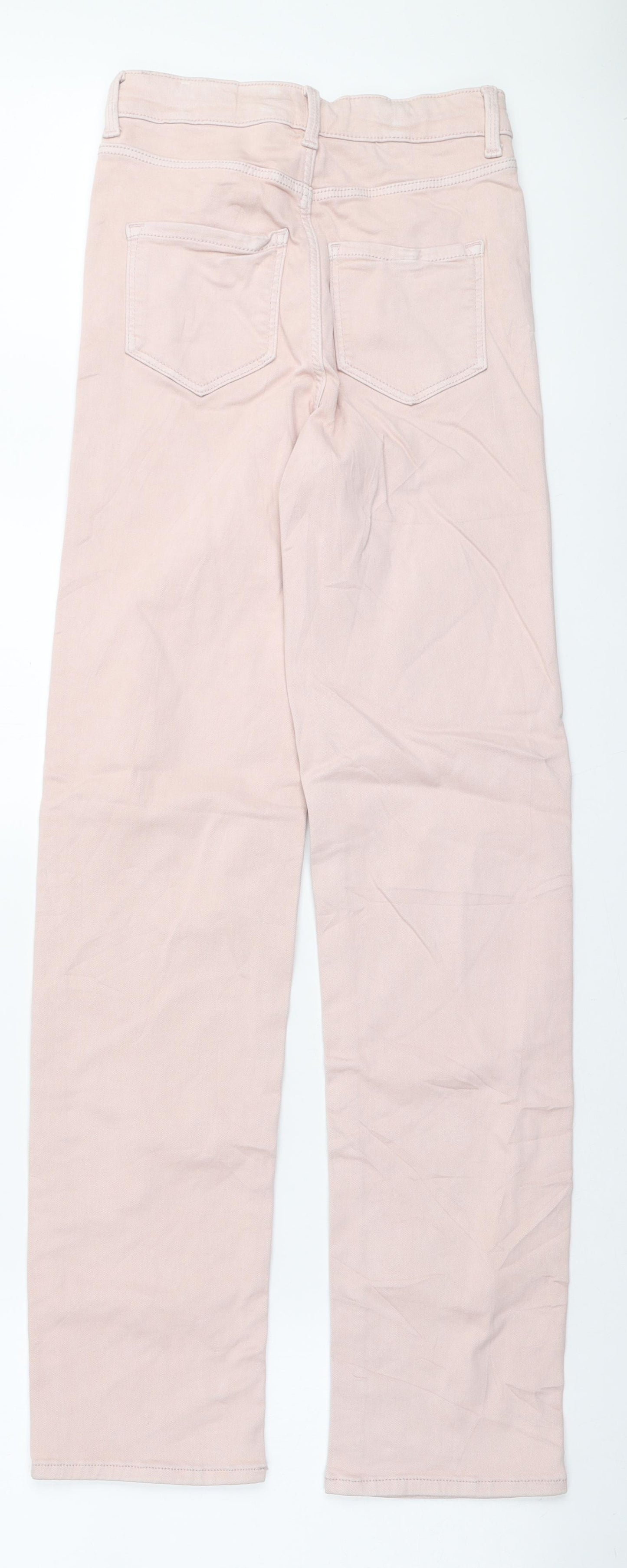 Marks and Spencer Womens Pink Viscose Straight Jeans Size 6 L31 in Regular Zip