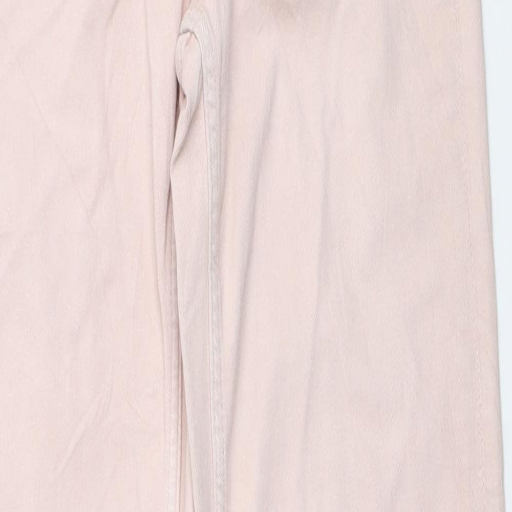 Marks and Spencer Womens Pink Viscose Straight Jeans Size 6 L31 in Regular Zip