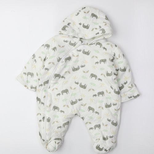 Bebe Bonito Multicoloured Geometric Cotton Coverall One-Piece Size 0-3 Months Zip - Elephant