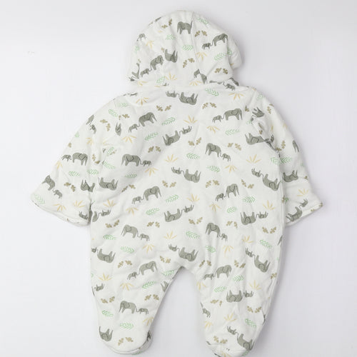Bebe Bonito Multicoloured Geometric Cotton Coverall One-Piece Size 0-3 Months Zip - Elephant