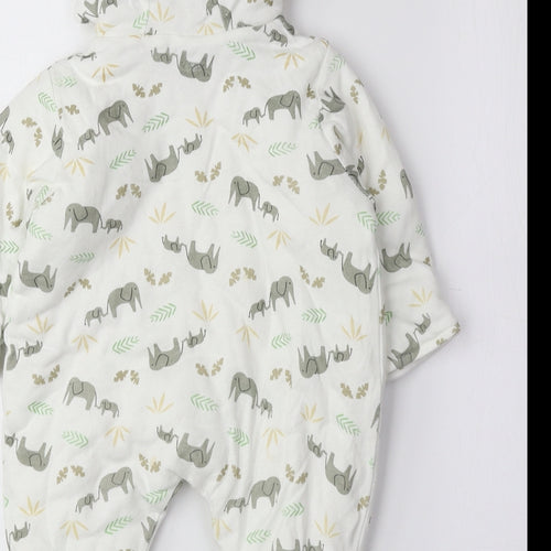 Bebe Bonito Multicoloured Geometric Cotton Coverall One-Piece Size 0-3 Months Zip - Elephant