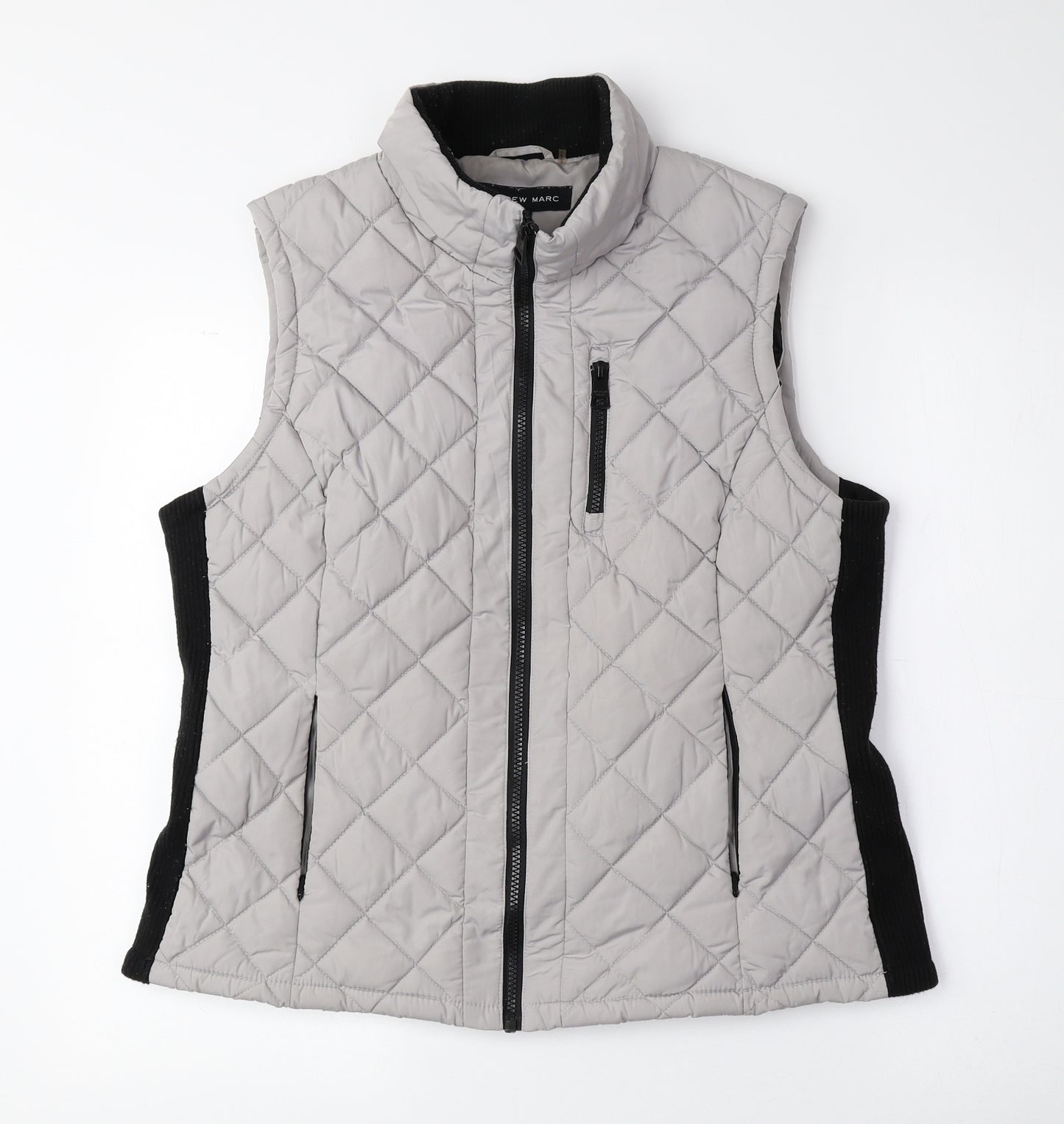 Andrew Marc Womens Grey Gilet Jacket Size L Zip