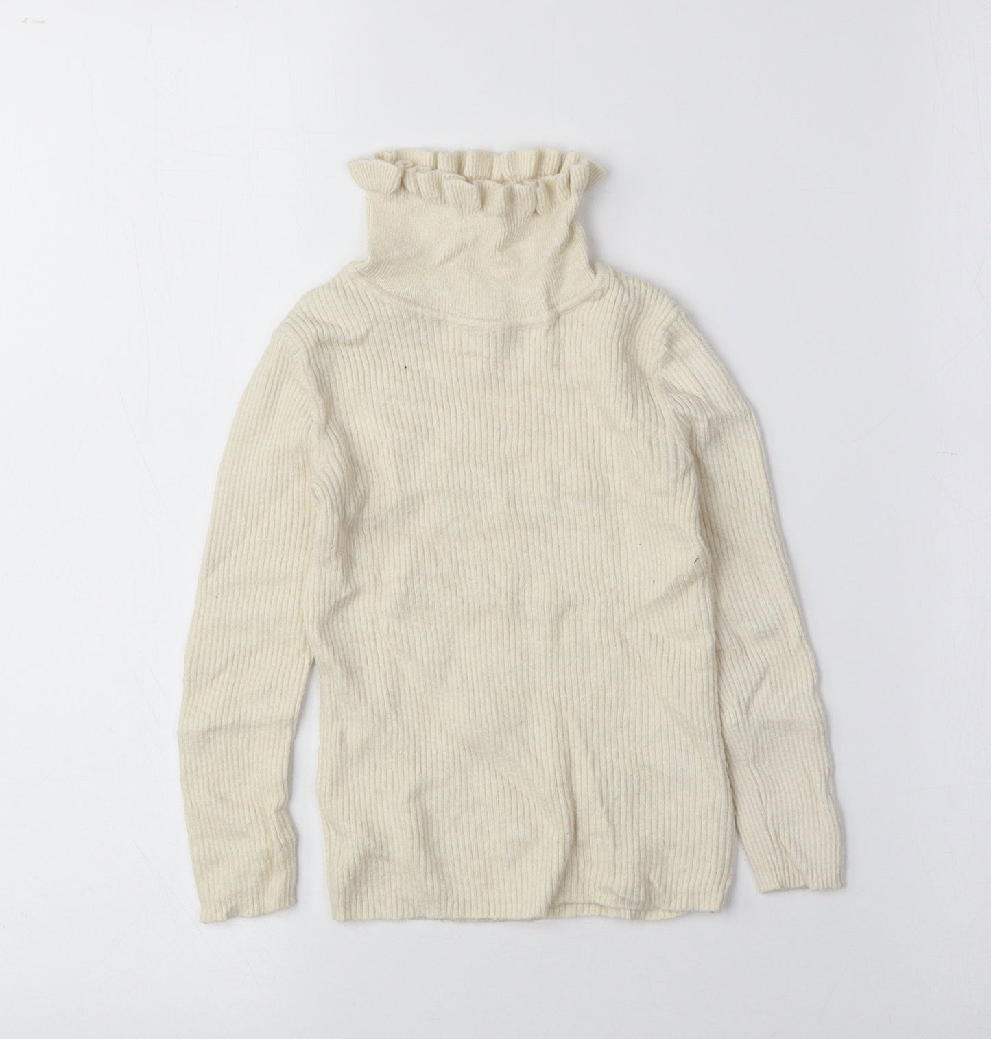 George Girls Yellow High Neck Viscose Pullover Jumper Size 2-3 Years Pullover - Ribbed