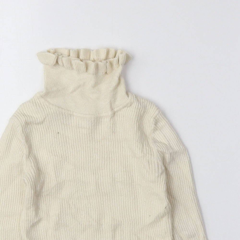 George Girls Yellow High Neck Viscose Pullover Jumper Size 2-3 Years Pullover - Ribbed