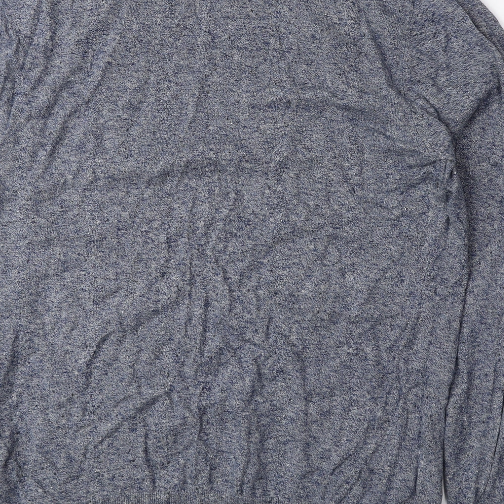 Jack Wills Womens Blue Round Neck 100% Cotton Pullover Jumper Size L