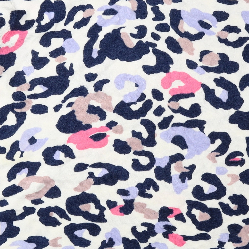 Marks and Spencer Womens Multicoloured Round Neck Animal Print Acrylic Pullover Jumper Size 16 - Cheetah Print