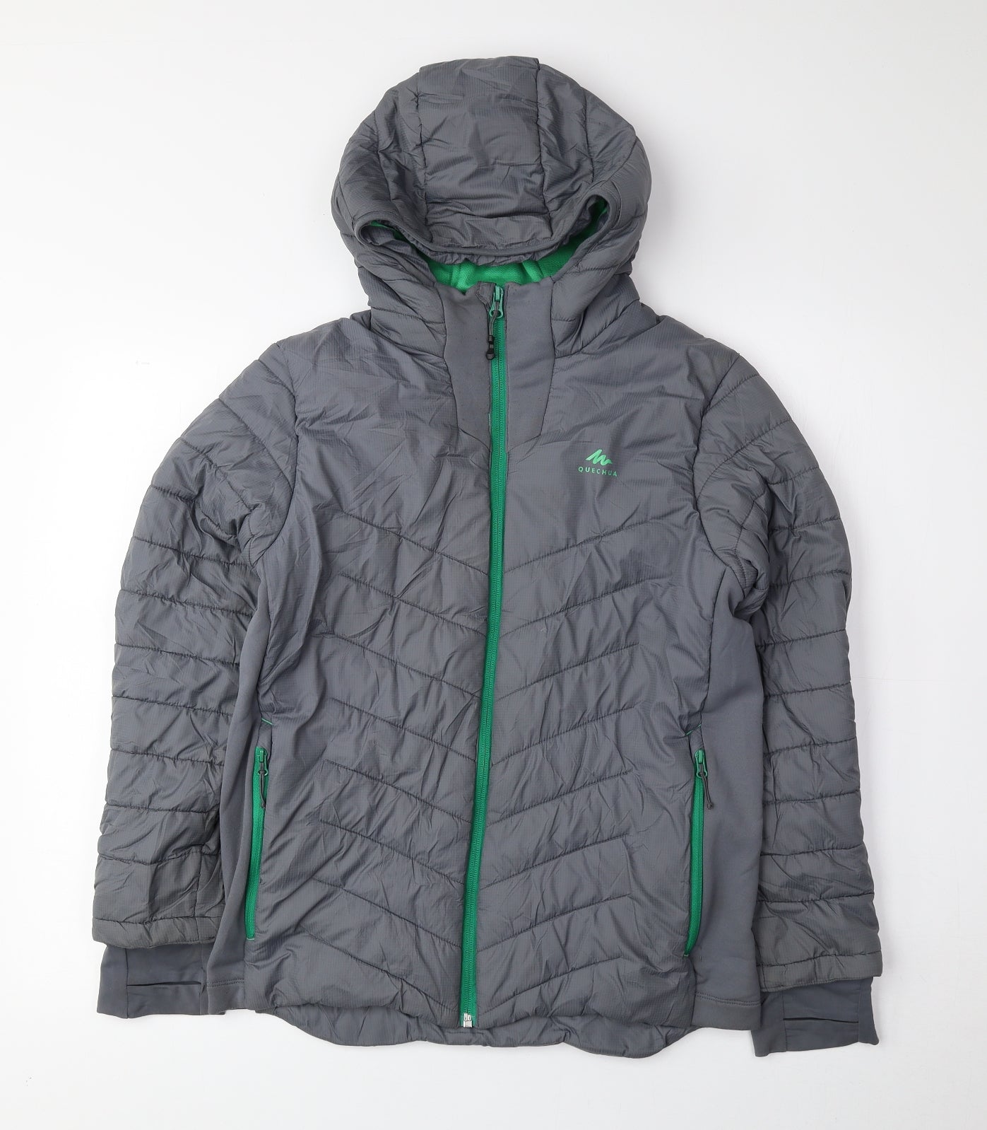 DECATHLON Boys Grey Rain Coat Coat Size 12-13 Years Zip