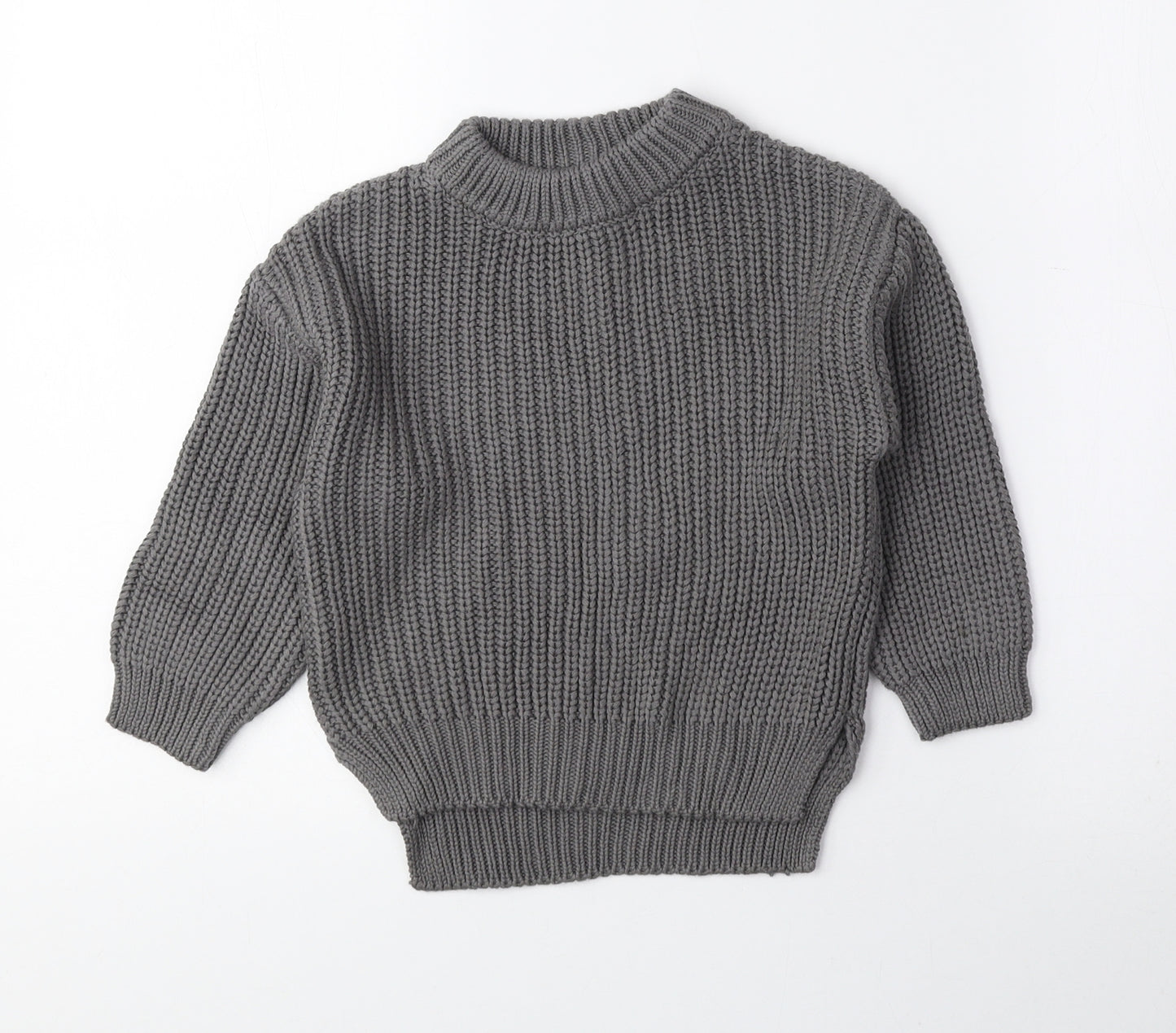 Clay Bear Grey 100% Cotton Pullover Jumper Size 12-18 Months Pullover