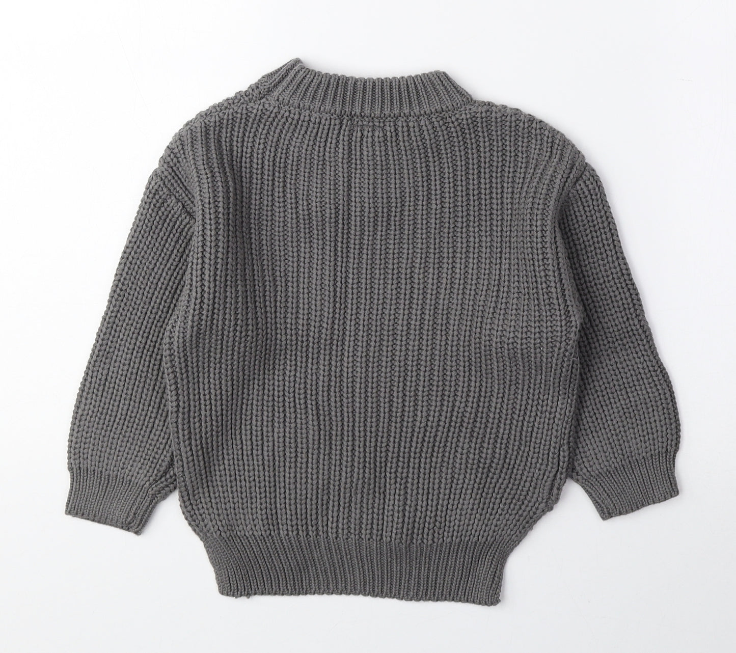 Clay Bear Grey 100% Cotton Pullover Jumper Size 12-18 Months Pullover
