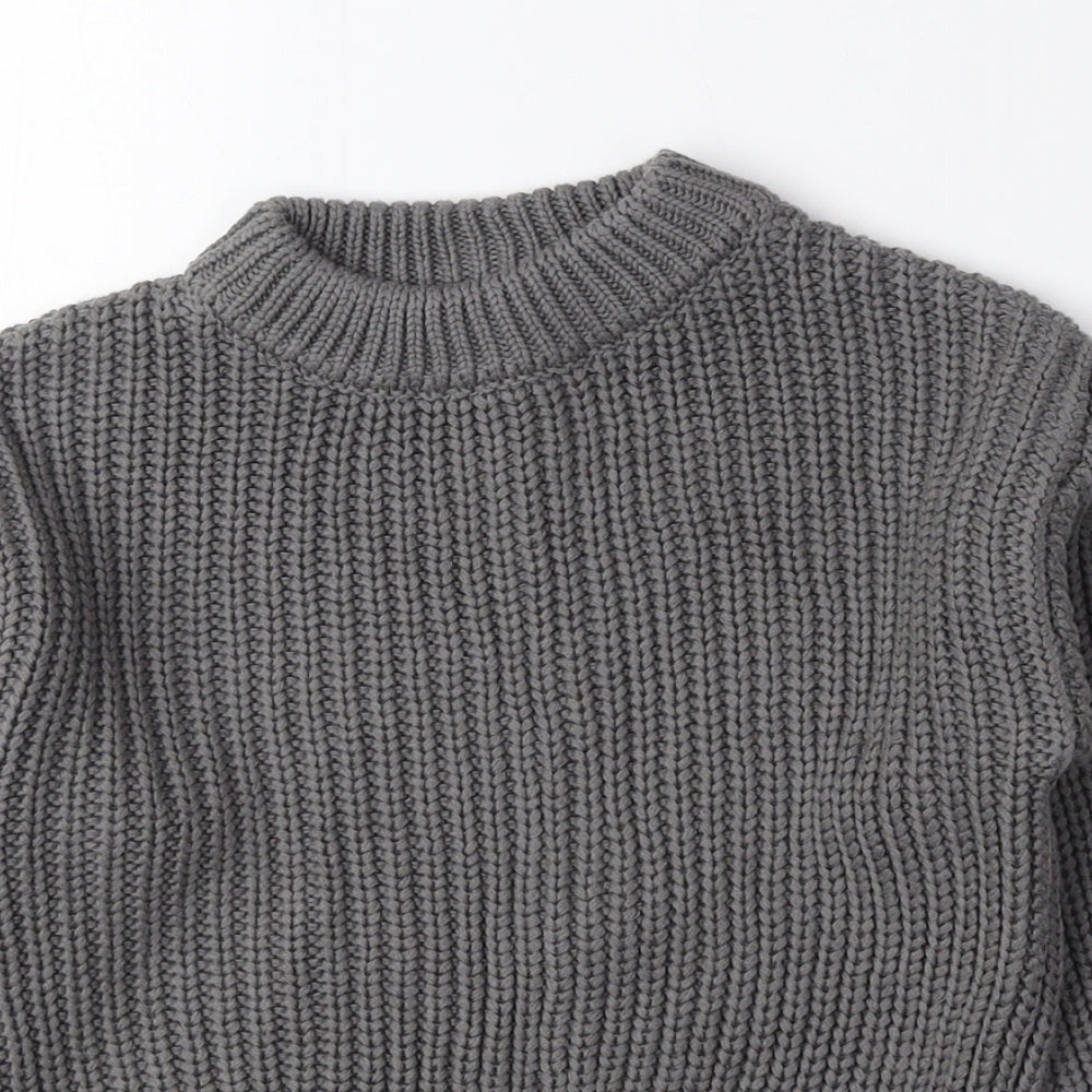 Clay Bear Grey 100% Cotton Pullover Jumper Size 12-18 Months Pullover