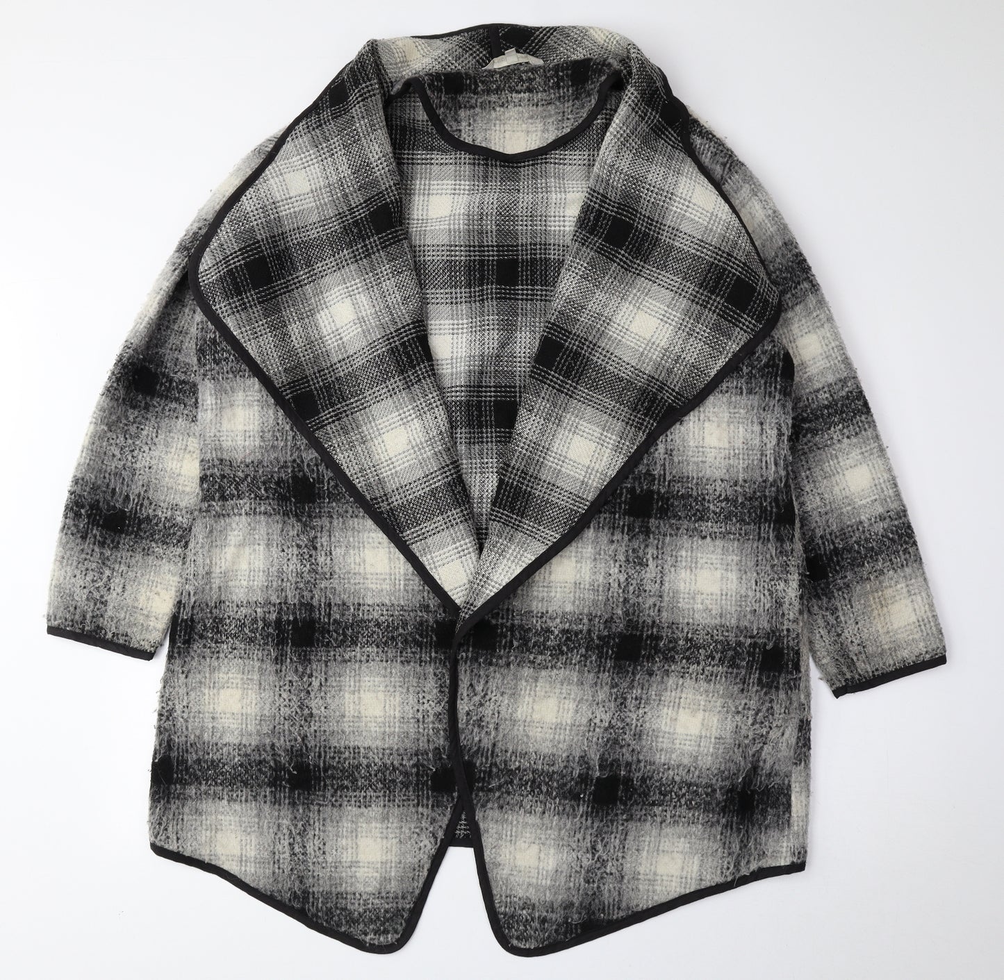 Red Herring Womens Grey Plaid Overcoat Coat Size 16