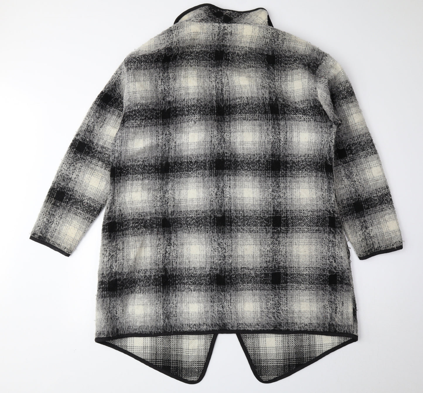 Red Herring Womens Grey Plaid Overcoat Coat Size 16