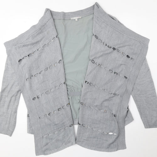 Per Una Womens Grey V-Neck Acrylic Cardigan Jumper Size 14
