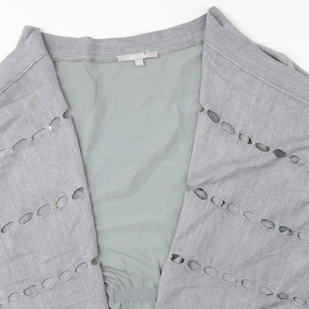 Per Una Womens Grey V-Neck Acrylic Cardigan Jumper Size 14