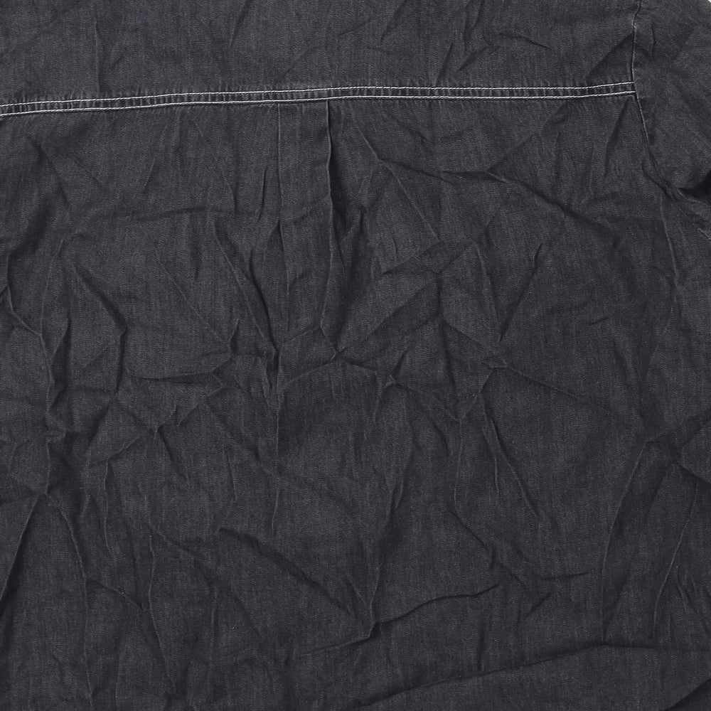 TU Womens Black Collared 100% Cotton Pullover Jumper Size 10