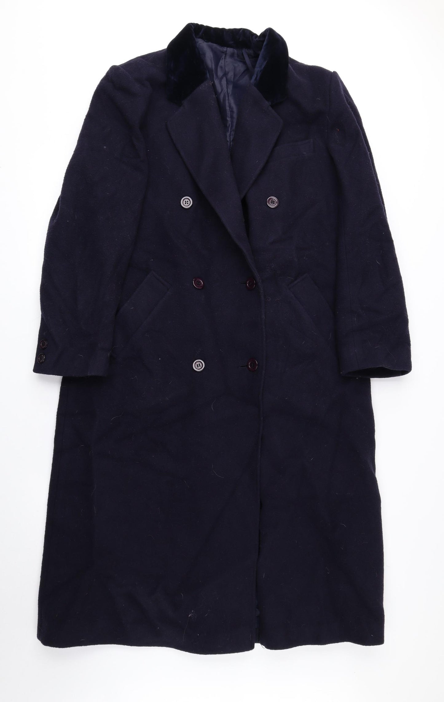 C&A Womens Blue Pea Coat Coat Size 14 Button