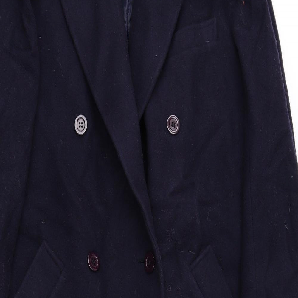 C&A Womens Blue Pea Coat Coat Size 14 Button