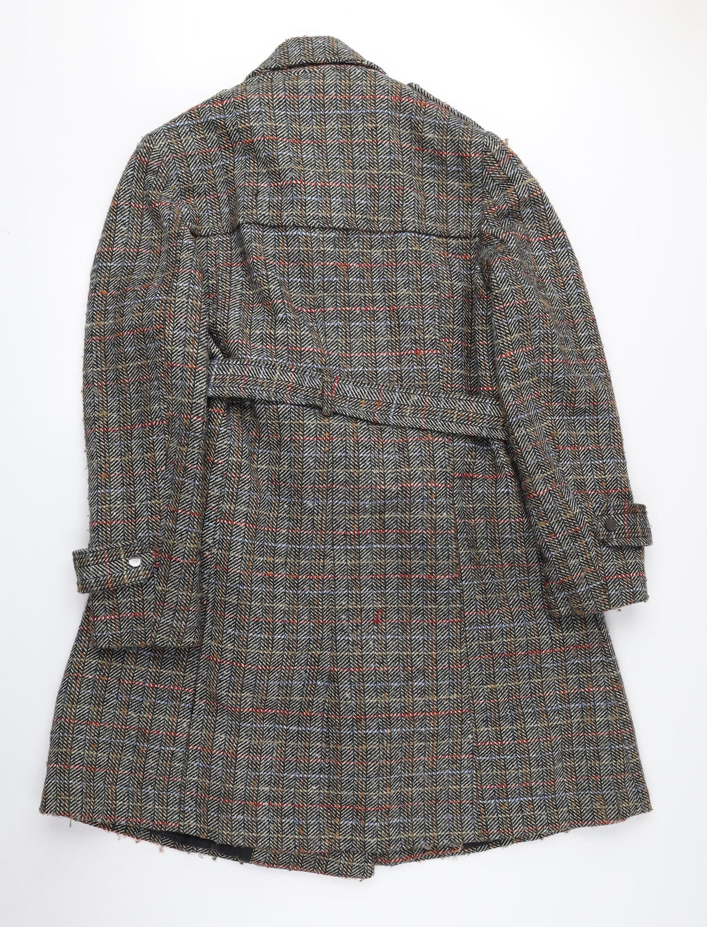 TU Womens Multicoloured Herringbone Pea Coat Coat Size 18 Button