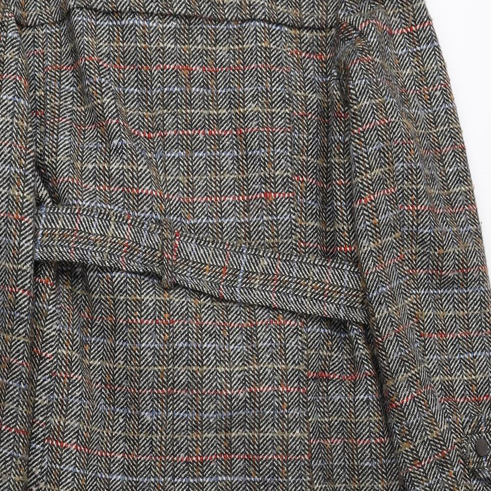 TU Womens Multicoloured Herringbone Pea Coat Coat Size 18 Button