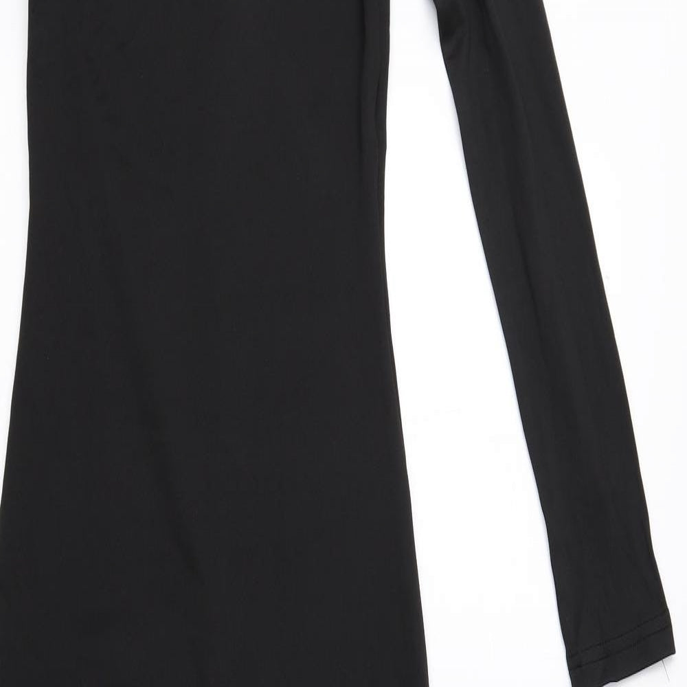 Preworn Womens Black Polyester Catsuit One-Piece Size S Pullover