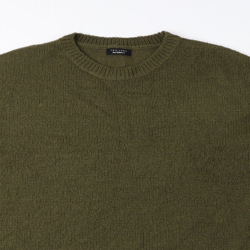 New Look Womens Green Round Neck Acrylic Pullover Jumper Size L