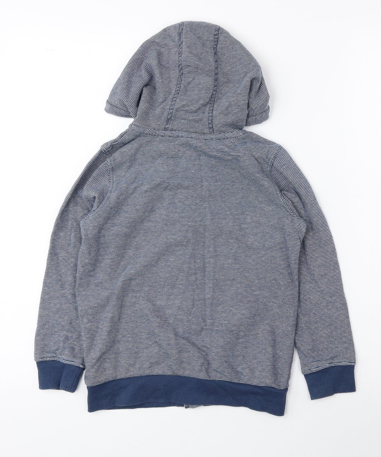 TU Boys Blue Striped Cotton Full Zip Hoodie Size 5-6 Years Zip