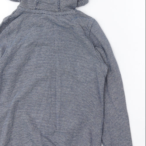 TU Boys Blue Striped Cotton Full Zip Hoodie Size 5-6 Years Zip