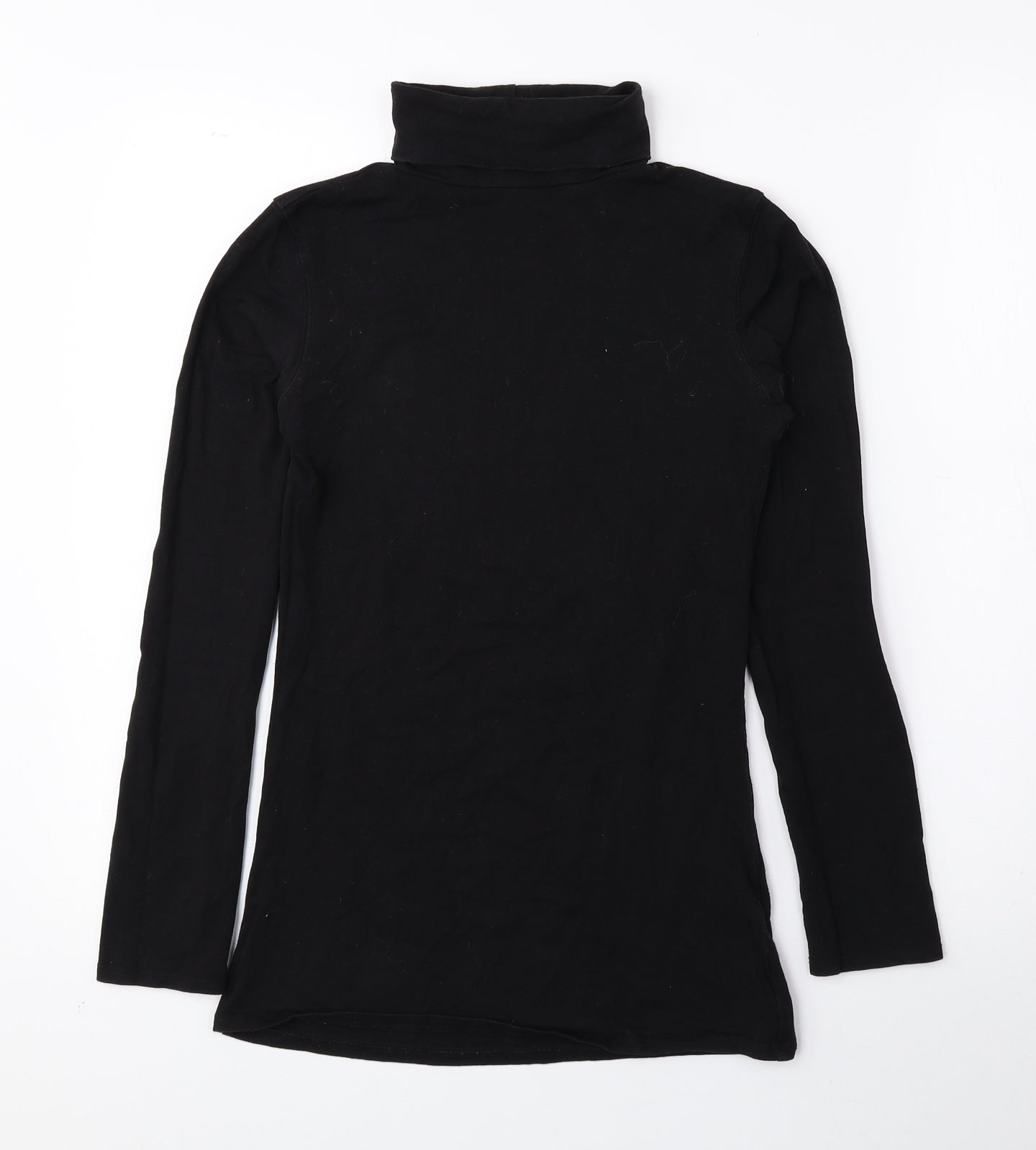 Atmosphere Womens Black Cotton Basic Blouse Size 8 Roll Neck